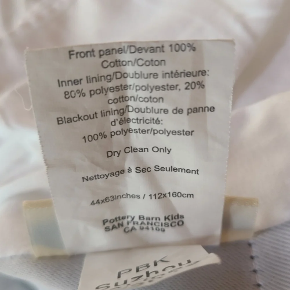 Pottery Barn Kids White Evelyn Ruffle Blackout Curtain Panel - 44” x 63”